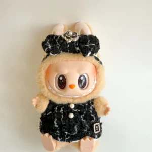 Labubu Classic Black Tweed Dress & Bow Set - Coco Inspired