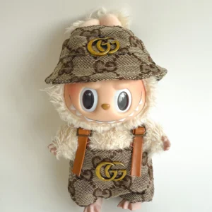Labubu Classic Monogram Bucket Hat & Overalls Set - GG Inspired