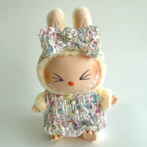 Labubu Winter White Tweed Dress & Bow Set - Coco Inspired