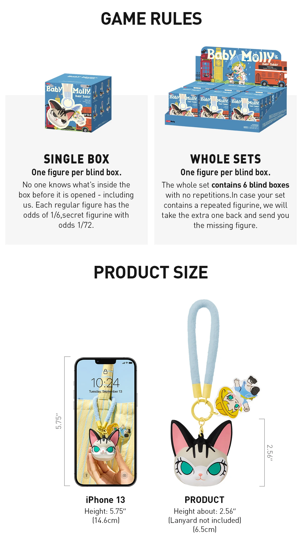 Baby Molly & Baby Tabby Series-Pinch Pendant Blind Box 14 Baby Molly & Baby Tabby Series-Pinch Pendant Blind Box - Image 14