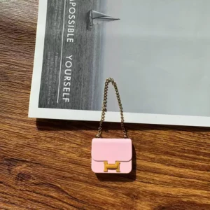 Labubu Mini Constance Bag - Pink With Gold Accent
