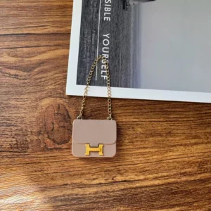 Labubu Mini Constance Bag - Taupe With Gold Accent