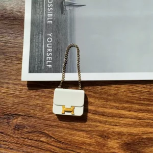 Labubu Mini Constance Bag - White With Gold Accent