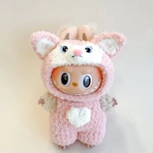 Labubu Pink Fox Inspired Cozy Hoodie Outfit Set (17cm)