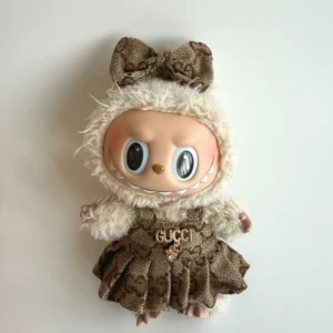 Labubu GG Inspired Monogram Dress Set With Matching Bow