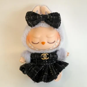 Labubu Haute Couture Black Tweed Dress Set - Coco Inspired