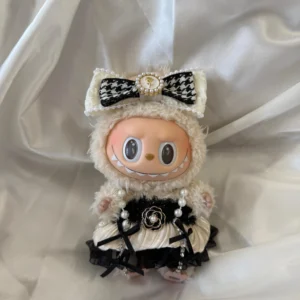 Labubu Luxury Fashion Costume - Cream & Black Haute Couture Set