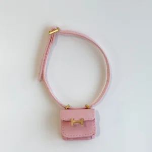 Labubu Mini Micro Flap Crossbody - Pink With Gold Accent
