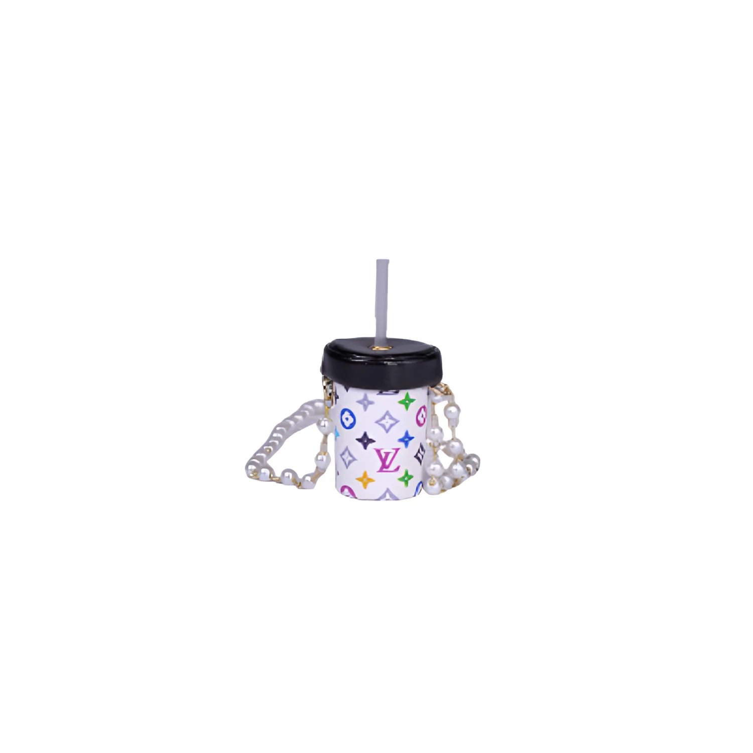 Labubu Miniature Designer Bubble Tea Cup - L.V. Inspired 2 Labubu Miniature Designer Bubble Tea Cup - L.V. Inspired - Image 2