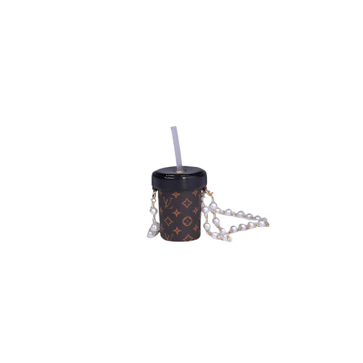 Labubu Miniature Designer Bubble Tea Cup - L.V. Inspired 1 Labubu Miniature Designer Bubble Tea Cup - L.V. Inspired
